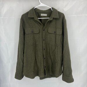 Everlane Men L Heavyweight Overshirt Shirt Shacket Outer Layer Heathered Green